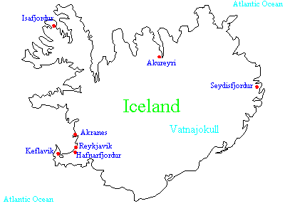Carte de l'Islande
